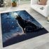 Cat on a shooting star area rugs carpet