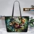Cats dogs and dream catcher leather tote bag