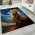 Cat's night sky contemplation area rugs carpet