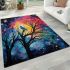 Celestial birds and galactic trees area rugs carpet