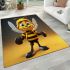 Cheerful bee in stripes area rugs carpet