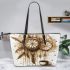 Coffee and dream catcher leather tote bag