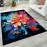 Colorful abstract flower art area rugs carpet