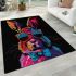 Colorful cartoon rabbit wearing sunglasses area rugs carpet