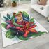 Colorful cartoon tree frog with lily flower area rugs carpet