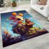 Colorful creature on floating island area rugs carpet