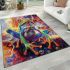 Colorful cute frog in the style of mesmerizing optical illusions area rugs carpet