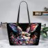 Colorful easter bunny wearing sunglasses leather tote bag