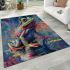 Colorful frog with an eye on its back area rugs carpet