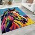 Colorful illustration of a horse head area rugs carpet