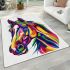 Colorful illustration of a horse head area rugs carpet