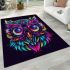 Colorful owl with big eyes area rugs carpet