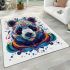 Colorful panda head symmetrical area rugs carpet