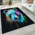 Colorful panda splatter painting with bright area rugs carpet