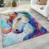 Colorful unicorn painting area rugs carpet