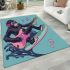 Cool monkey surfing with electric guitar area rug