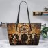 Cows with dream catcher leather tote bag