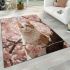 Curious cat in cherry blossom canopy area rugs carpet
