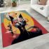 Curious cat in colorful surreality area rugs carpet