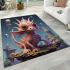 Curious dinosaur in fantasy land area rugs carpet