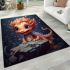 Curious dragon by the ocean area rugs carpet