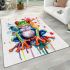 Cute adorable red eyed tree frog sitting on its hind legs area rugs carpet