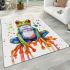 Cute adorable red eyed tree frog sitting on its hind legs area rugs carpet