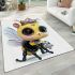 Cute baby bee wearing a crown area rugs carpet