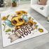 Cute baby bee wearing sunflowers area rugs carpet