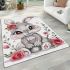 Cute baby bunny with big eyes area rugs carpet