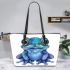 Cute baby frog leaather tote bag