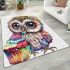 Cute baby owl with big eyes wearing area rugs carpet