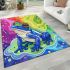 Cute blue and green striped frog area rugs carpet