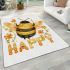 Cute bumblebee with flowers on its wings area rugs carpet
