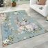 Cute bunnies with floral crowns area rugs carpet