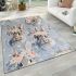 Cute bunnies with floral crowns area rugs carpet