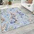 Cute bunny and flowers area rugs carpet