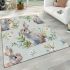 Cute bunny and flowers area rugs carpet