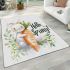 Cute bunny sitting on top of an carrot hello spring area rugs carpet