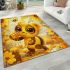 Cute cartoon bee is holding honey area rugs carpet