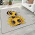 Cute cartoon bee is sitting on the head area rugs carpet