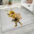 Cute cartoon bee smiling expression area rugs carpet