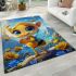 Cute cartoon bee with big eyes holding a heart shaped honey area rugs carpet