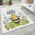 Cute cartoon drawing of a smiling bee doing area rugs carpet
