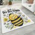 Cute cartoon drawing of a smiling bee doing area rugs carpet