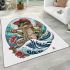 Cute cartoon frog eating ramen area rugs carpet