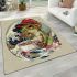 Cute cartoon frog eating ramen area rugs carpet