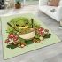 Cute cartoon frog eating ramen area rugs carpet