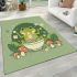 Cute cartoon frog eating ramen area rugs carpet