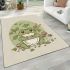 Cute cartoon frog eating ramen area rugs carpet